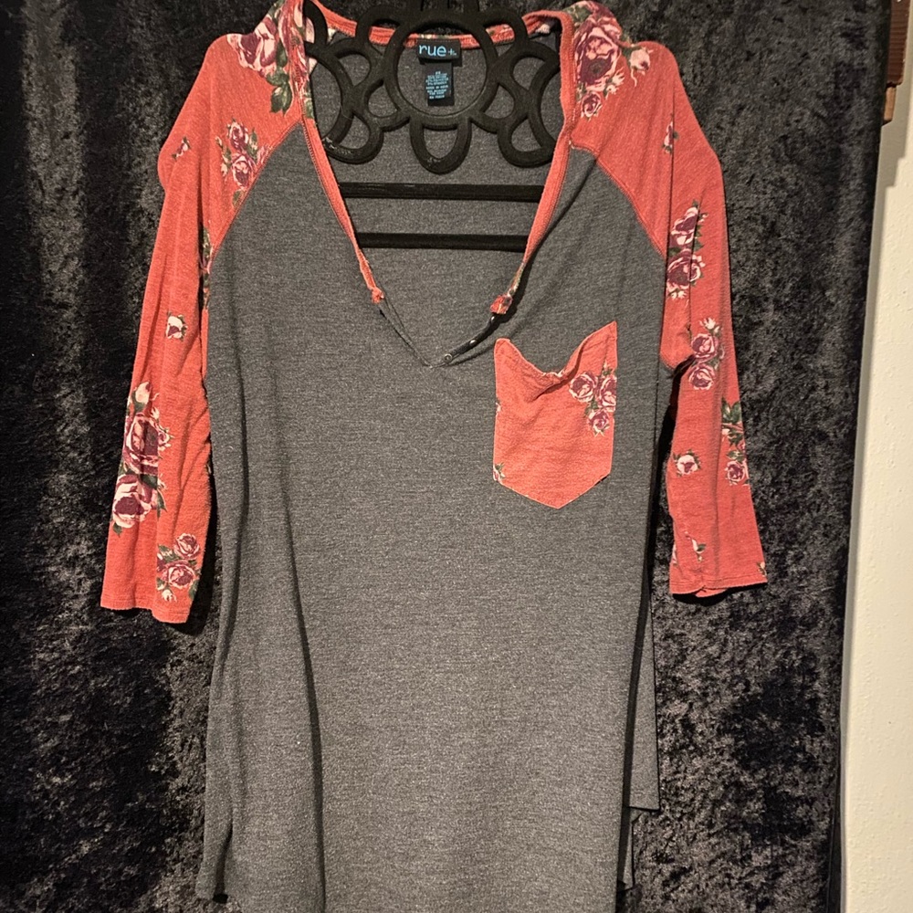Mauve Floral Raglan Top